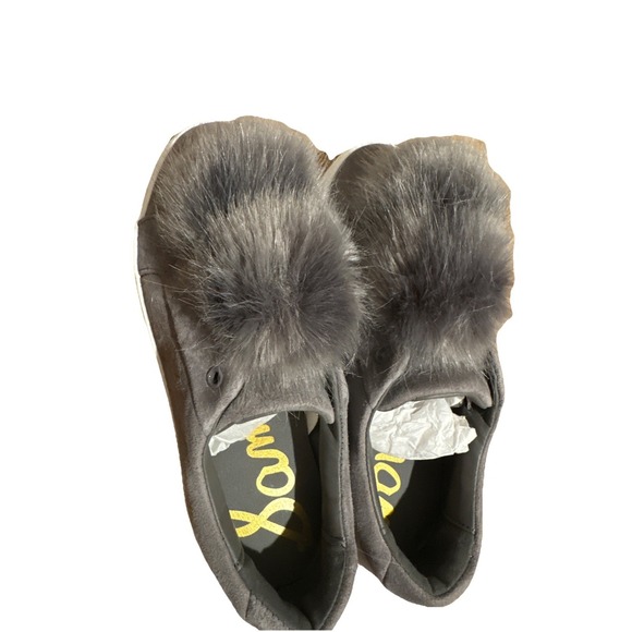 Sam‎ Edelman Gray Pom Pom Leya Slip On Suede Sneakers Size 7m New - Picture 7 of 8